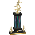 Premium Single Black Carbon Fiber Victory Flag Football Trophy