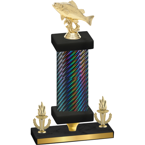 Premium Single Black Carbon Fiber Victory Fishing Trophy