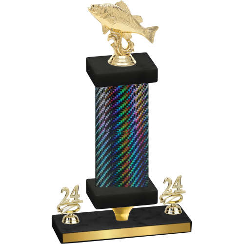 Premium Single Black Carbon Fiber Year Fishing Trophy