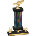 Premium Single Black Carbon Fiber First Place Fishing Trophy