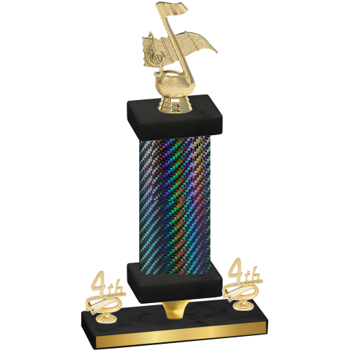 Premium Single Black Carbon Fiber Fourth Place Music Trophy