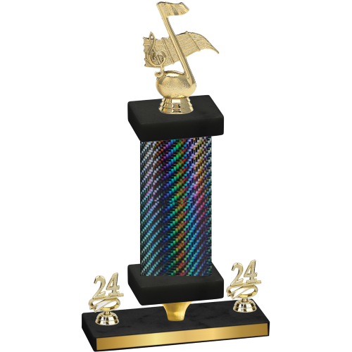 Premium Single Black Carbon Fiber Year Music Trophy