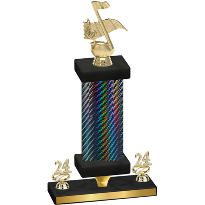 Premium Single Black Carbon Fiber Year Music Trophy