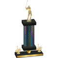 Premium Single Black Carbon Fiber First Place Golf Trophy