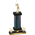 Premium Single Black Carbon Fiber Third Place Golf Trophy