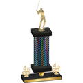 Premium Single Black Carbon Fiber Fourth Place Golf Trophy