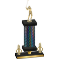 Premium Single Black Carbon Fiber Victory Golf Trophy