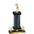 Premium Single Black Carbon Fiber Year Golf Trophy