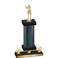 Premium Single Black Carbon Fiber First Place Golf Trophy