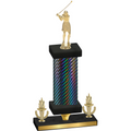 Premium Single Black Carbon Fiber Victory Golf Trophy