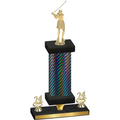 Premium Single Black Carbon Fiber Year Golf Trophy