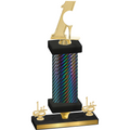 Premium Single Black Carbon Fiber First Place Golf Trophy