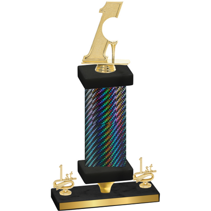 Premium Single Black Carbon Fiber First Place Golf Trophy