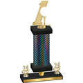 Premium Single Black Carbon Fiber Year Golf Trophy