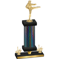 Premium Single Black Carbon Fiber First Place Karate Trophy