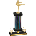 Premium Single Black Carbon Fiber Second Place Karate Trophy