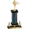 Premium Single Black Carbon Fiber Victory Karate Trophy