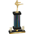 Premium Single Black Carbon Fiber Year Karate Trophy
