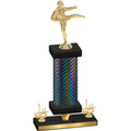 Premium Single Black Carbon Fiber First Place Karate Trophy