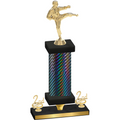 Premium Single Black Carbon Fiber Second Place Karate Trophy
