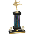 Premium Single Black Carbon Fiber Year Karate Trophy