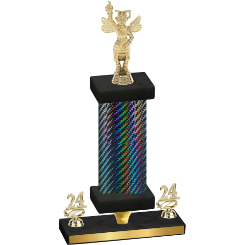 Premium Single Black Carbon Fiber Year Academics Trophy