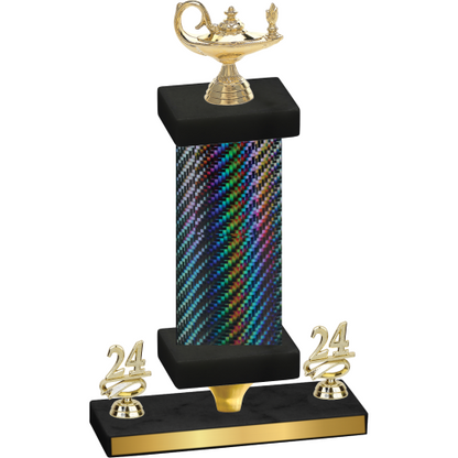 Premium Single Black Carbon Fiber Year Academics Trophy