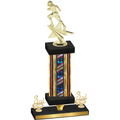 Premium Single Flag USA Third Place Football Trophy