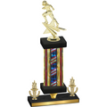 Premium Single Flag USA Victory Football Trophy