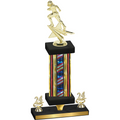 Premium Single Flag USA Year Football Trophy