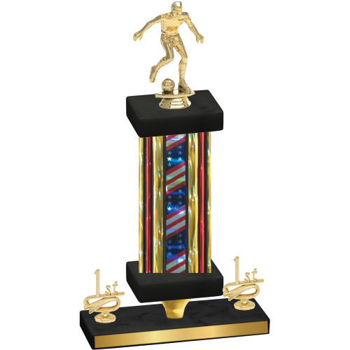 Premium Single Flag USA First Place Soccer Trophy