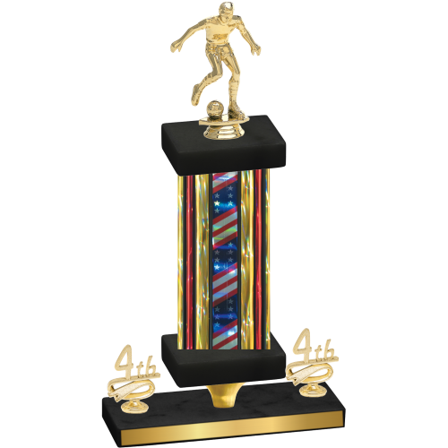 Premium Single Flag USA Fourth Place Soccer Trophy