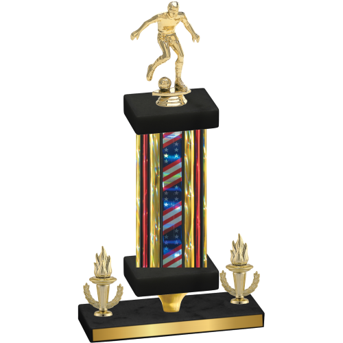 Premium Single Flag USA Victory Soccer Trophy