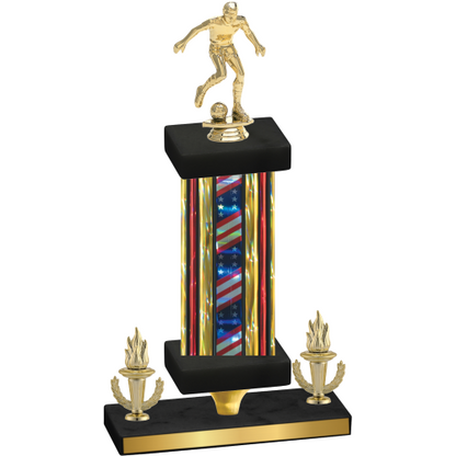 Premium Single Flag USA Victory Soccer Trophy