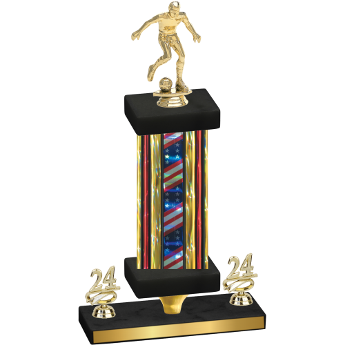 Premium Single Flag USA Year Soccer Trophy