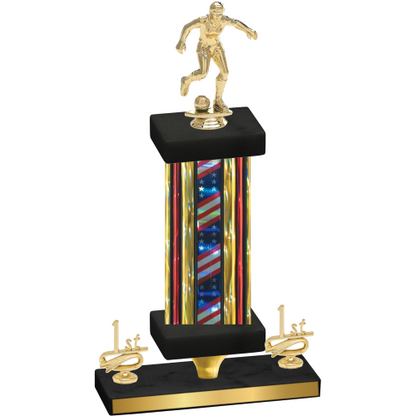 Premium Single Flag USA First Place Soccer Trophy