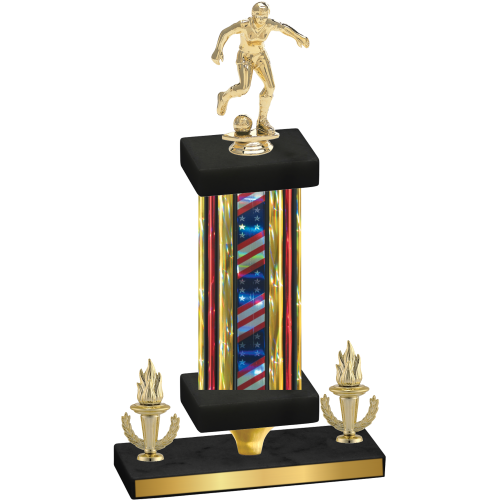 Premium Single Flag USA Victory Soccer Trophy