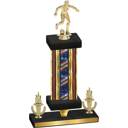 Premium Single Flag USA Victory Soccer Trophy