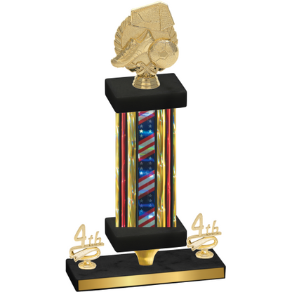 Premium Single Flag USA Fourth Place Soccer Trophy