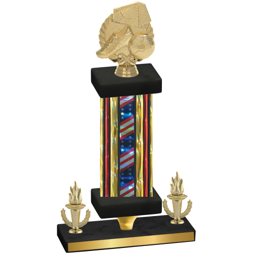 Premium Single Flag USA Victory Soccer Trophy