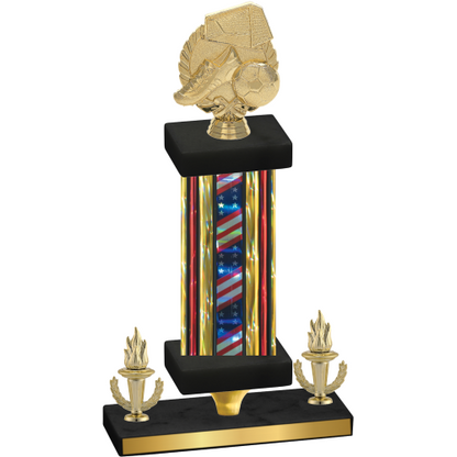 Premium Single Flag USA Victory Soccer Trophy