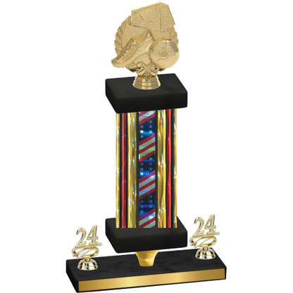 Premium Single Flag USA Year Soccer Trophy