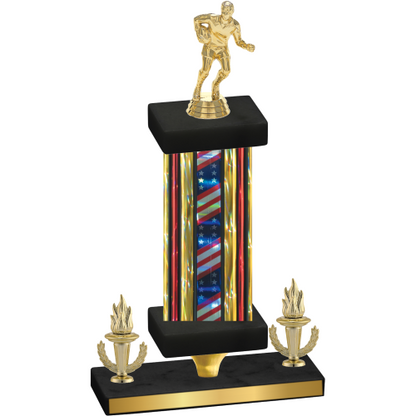 Premium Single Flag USA Victory Rugby Trophy