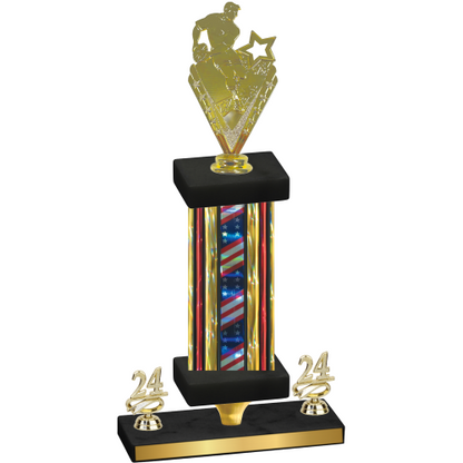 Premium Single Flag USA Year Rugby Trophy
