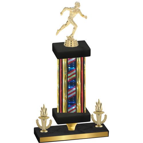 Premium Single Flag USA Victory Running Trophy