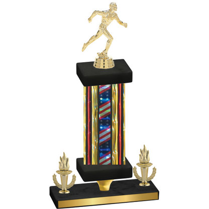 Premium Single Flag USA Victory Running Trophy