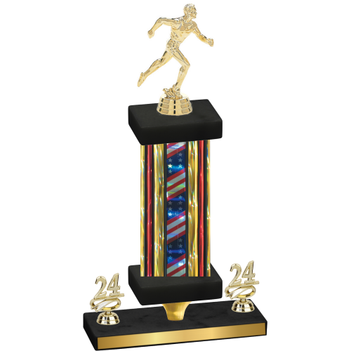 Premium Single Flag USA Year Running Trophy