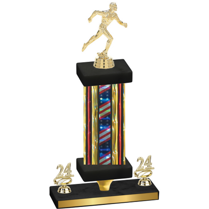 Premium Single Flag USA Year Running Trophy