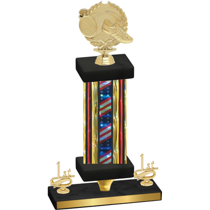 Premium Single Flag USA First Place Running Trophy