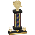 Premium Single Flag USA Second Place Running Trophy
